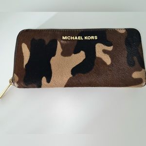 MICHAEL Michael Kors Jet Set Hair Calf Wallet | 3/4 Zip